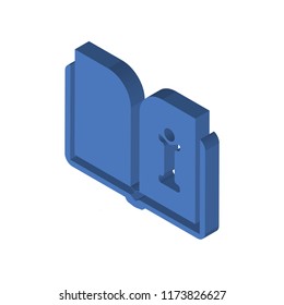 Open book isometric left top view 3D icon