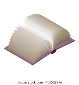 Open book Isometric on white background. Paging.