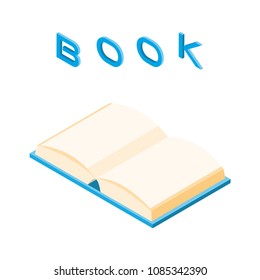 Open book in isometric. Vector illustration.