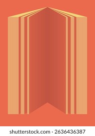 Open book of knowledge in red tones. Vector illustration. Sketch for creativity.