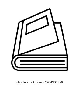open book with label line style icon design, Education literature and read theme Vector illustration