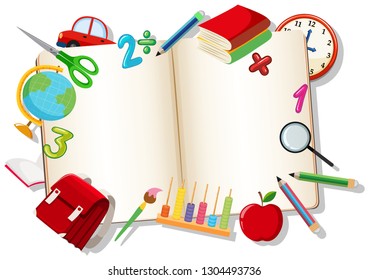 Abrir libro con ilustración de elemento de aprendizaje