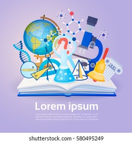 Open Book Library Read School Education Knowledge Concept Flat Vector Illustration