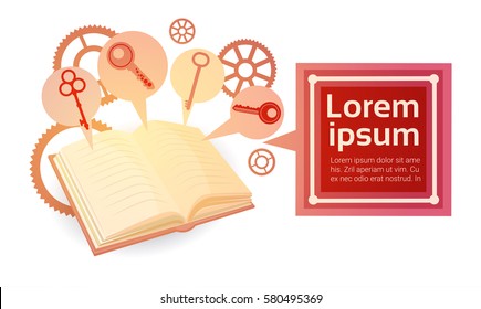 Open Book Library Read School Education Knowledge Concept Flat Vector Illustration