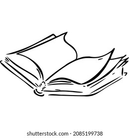 Open book lies sketch vector illustration hand draw