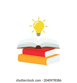 open book with light bulb concept, can use for, landing page, template, ui, mobile app, poster, banner, flyer.vector illustration .