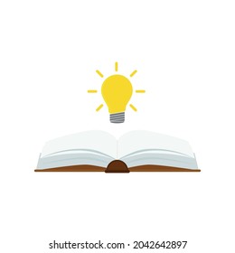 open book with light bulb concept, can use for, landing page, template, ui, mobile app, poster, banner, flyer.vector illustration .
