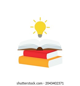 open book with light bulb concept, can use for, landing page, template, ui, mobile app, poster, banner, flyer.vector illustration .