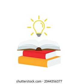 open book with light bulb concept, can use for, landing page, template, ui, mobile app, poster, banner, flyer.vector illustration .