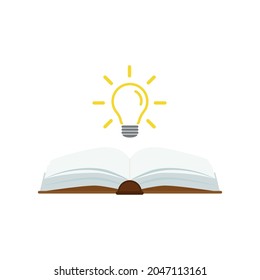 open book with light bulb concept, can use for, landing page, template, ui, mobile app, poster, banner, flyer.vector illustration .