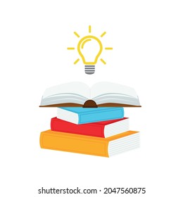 open book with light bulb concept, can use for, landing page, template, ui, mobile app, poster, banner, flyer.vector illustration .