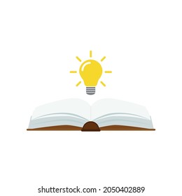 open book with light bulb concept, can use for, landing page, template, ui, mobile app, poster, banner, flyer.vector illustration .