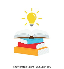 open book with light bulb concept, can use for, landing page, template, ui, mobile app, poster, banner, flyer.vector illustration .