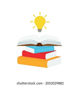 open book with light bulb concept, can use for, landing page, template, ui, mobile app, poster, banner, flyer.vector illustration .