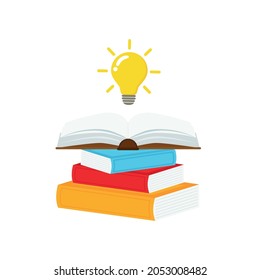 open book with light bulb concept, can use for, landing page, template, ui, mobile app, poster, banner, flyer.vector illustration .