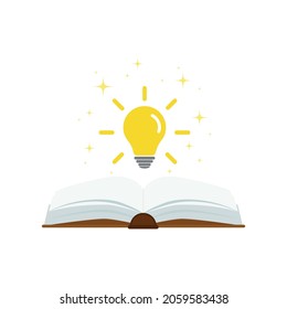 open book with light bulb concept, can use for, landing page, template, ui, mobile app, poster, banner, flyer.vector illustration .