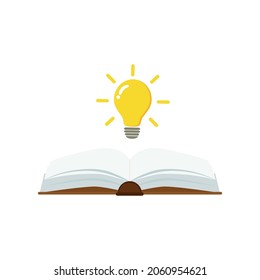 open book with light bulb concept, can use for, landing page, template, ui, mobile app, poster, banner, flyer.vector illustration .
