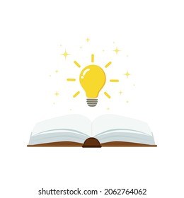 open book with light bulb concept, can use for, landing page, template, ui, mobile app, poster, banner, flyer.vector illustration .