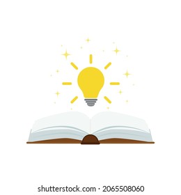 open book with light bulb concept, can use for, landing page, template, ui, mobile app, poster, banner, flyer.vector illustration .