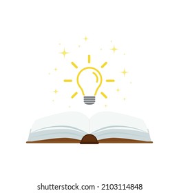 open book with light bulb concept, can use for, landing page, template, ui, mobile app, poster, banner, flyer.vector illustration .