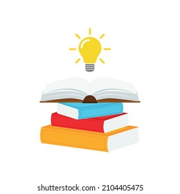 open book with light bulb concept, can use for, landing page, template, ui, mobile app, poster, banner, flyer.vector illustration .