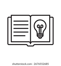 Livro aberto com uma ideia de lâmpada. Educação e criatividade. 