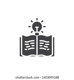 Open Book Light Bulb Vector Icon Stock Vector (Royalty Free) 1453095188 ...