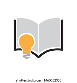 open book and light bulb, vector 