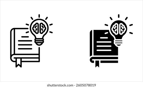 open book with lightbulb, concept new knowledge, creative idea, vector illustration on white background.