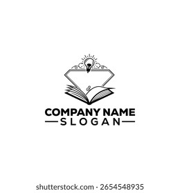 Open Book with Lightbulb Idea Icon