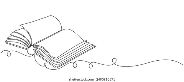 Open book line art Vector eps