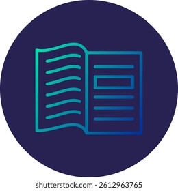 Open Book Line Circle Gradient Style