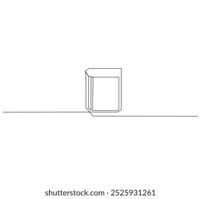 Open book as line drawing on white background. Vector, open book as line drawing on white background. one line art Continuous line.

