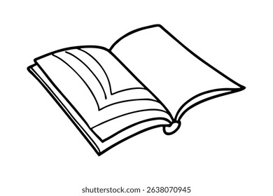 Open book line drawing simple illustration design