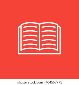 Abrir icono de línea de libro.
