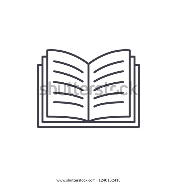 Open Book Line Icon Concept Open Stock Vector Royalty Free