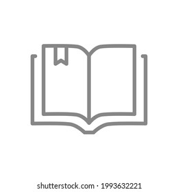 Open book line icon. Encyclopedia, diary, e-book symbol