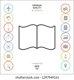 Open book line icon. Graphic elements for your design