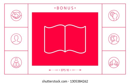 Open book line icon. Graphic elements for your design
