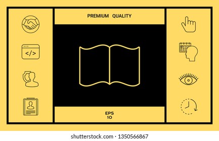 Open book line icon. Graphic elements for your design