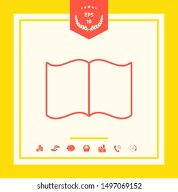 Open book line icon. Graphic elements for your design