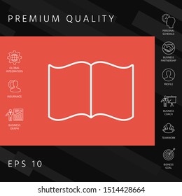 Open book line icon. Graphic elements for your design