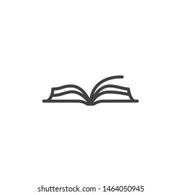 Open book line icon. linear style sign for mobile concept and web design. Book pages outline vector icon. Wisdom symbol, logo illustration. Vector graphics