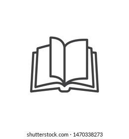 Open book line icon. linear style sign for mobile concept and web design. Book page turning outline vector icon. Education symbol, logo illustration. Vector graphics