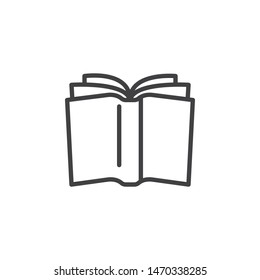 Open Book Line Icon. Linear Style Sign For Mobile Concept And Web Design. Book Page Turn Outline Vector Icon. Knowledge Symbol, Logo Illustration. Vector Graphics