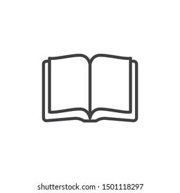 Open book line icon. linear style sign for mobile concept and web design. Book with blank pages outline vector icon. Symbol, logo illustration. Vector graphics