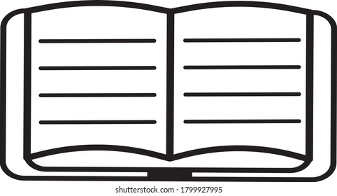 Open book line icon, outline vector sign. Book linear style pictogram isolated on transparent background. Library symbol. Vector Logo