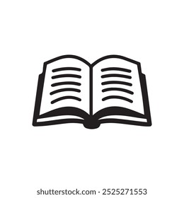 Open book line icon with pages visible.