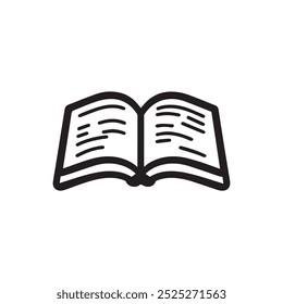 Open book line icon with pages visible.