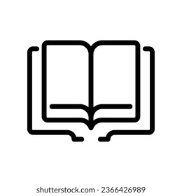 Open book line icon. Read magazine, booklet and encyclopedia symbol. Documents reader logo for web and mobile app. Library or book store sign. Vector illustration. design on white background. EPS 10